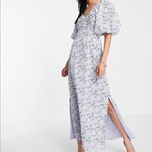 ASOS DESIGN Floral Broderie Cut Out Maxi Dress